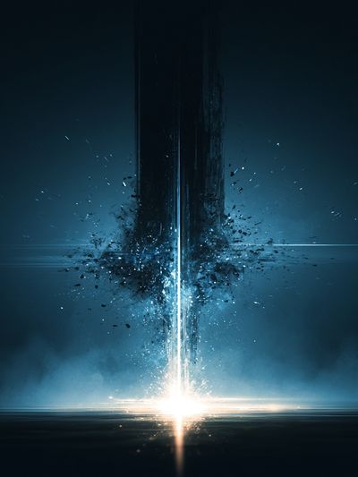 Celestial Light Burst Abstract Poster.
