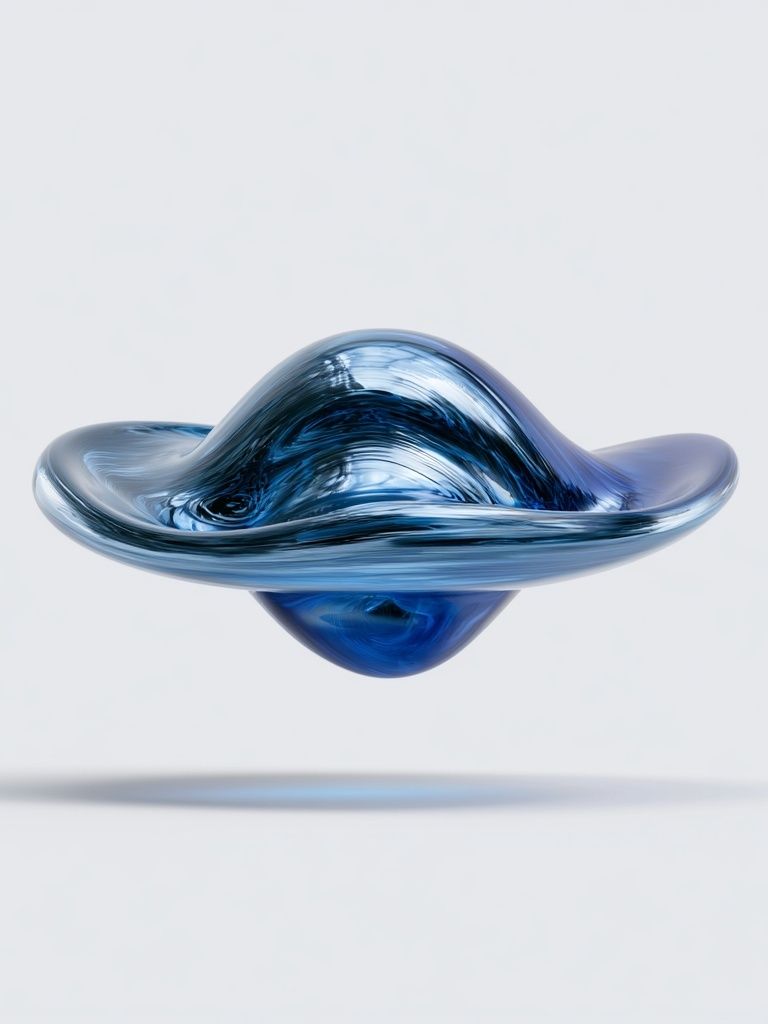Blue Glass Orb Abstract Poster. poster detail