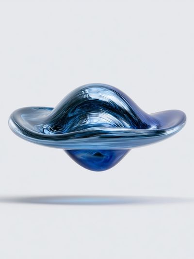Blue Glass Orb Abstract Poster.