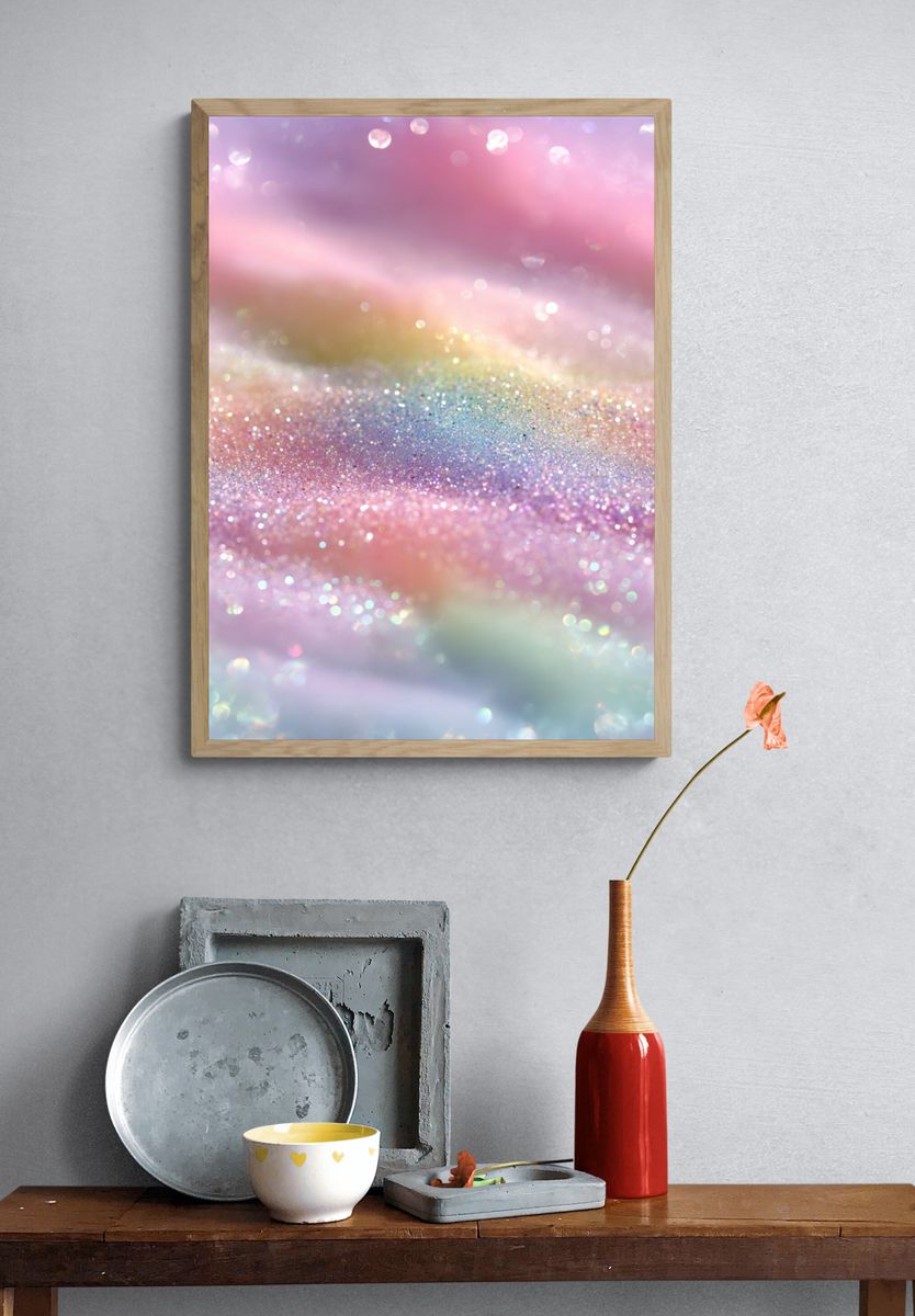 Pastel Glitter Dream Abstract Print. — room view 3