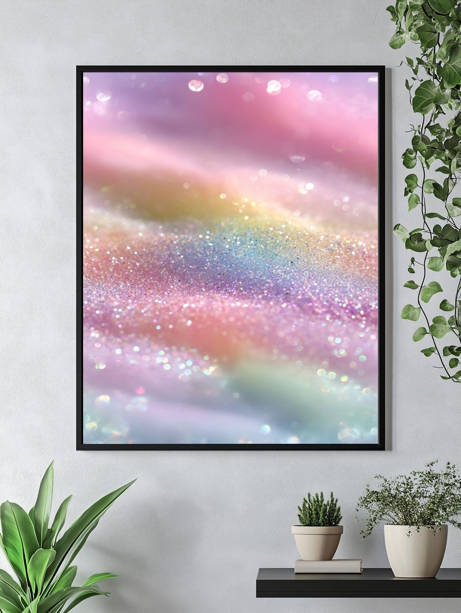 Pastel Glitter Dream Abstract Print. — room view 4