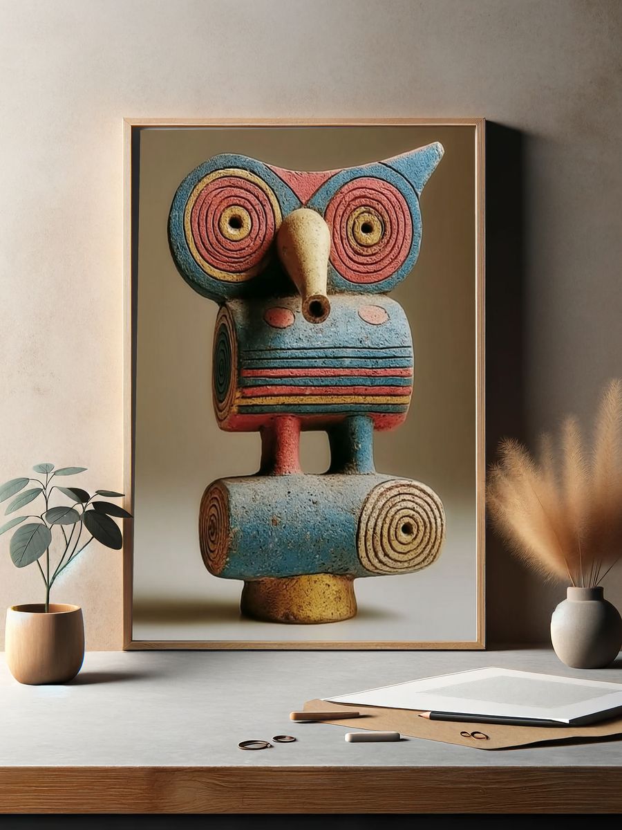 Abstract Owl Sculpture Print. — room view 2
