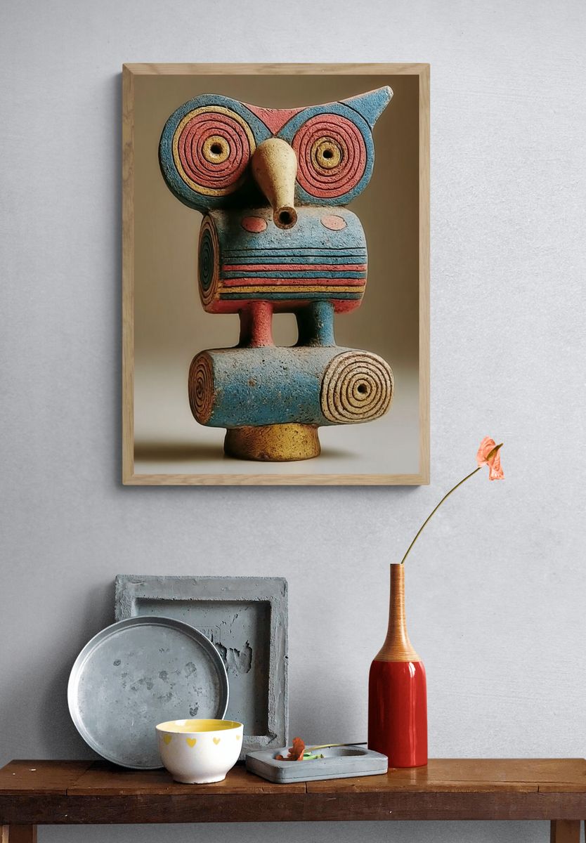 Abstract Owl Sculpture Print. — room view 3