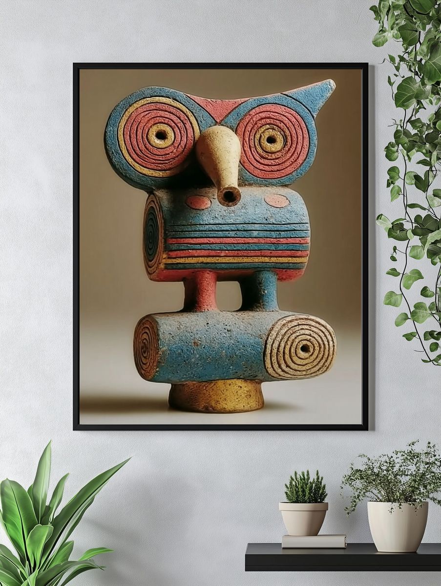 Abstract Owl Sculpture Print. — room view 4