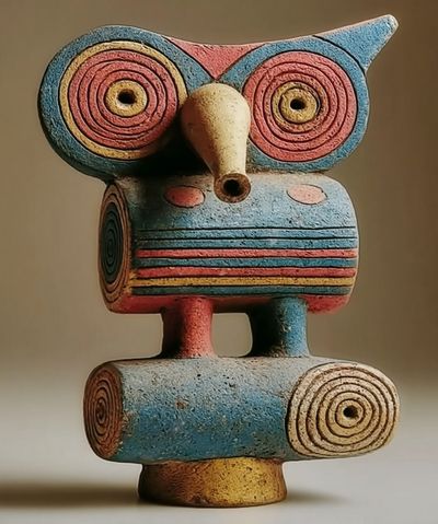 Abstract Owl Sculpture Print.