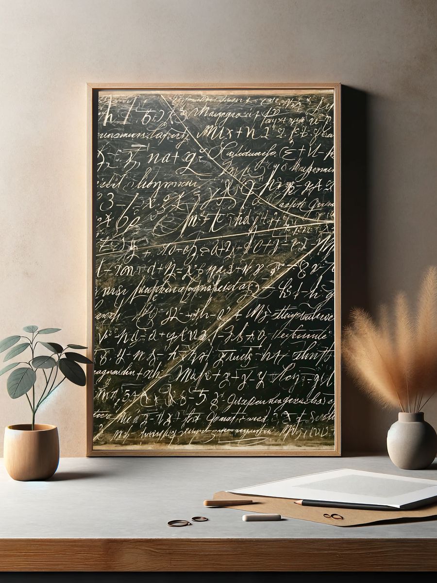 Chalkboard Script Abstract Poster. — room view 2
