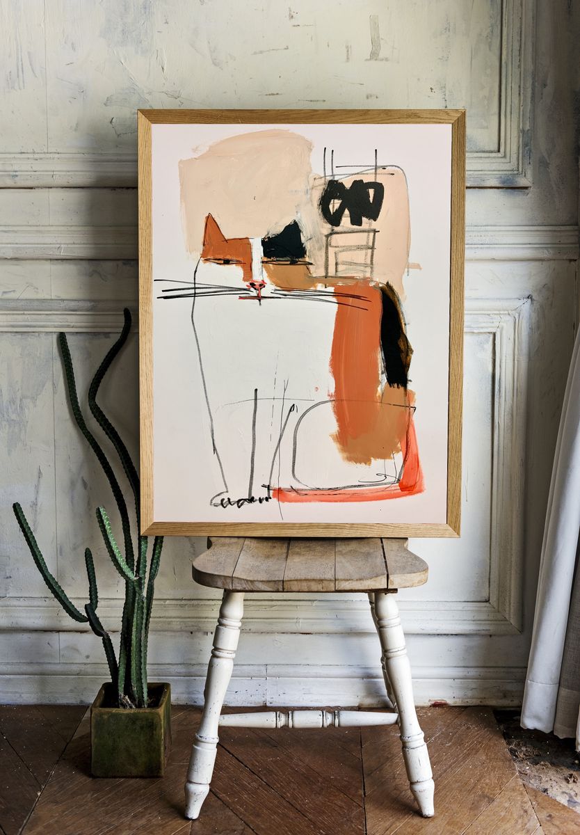 Abstract Cat Face Poster. room preview