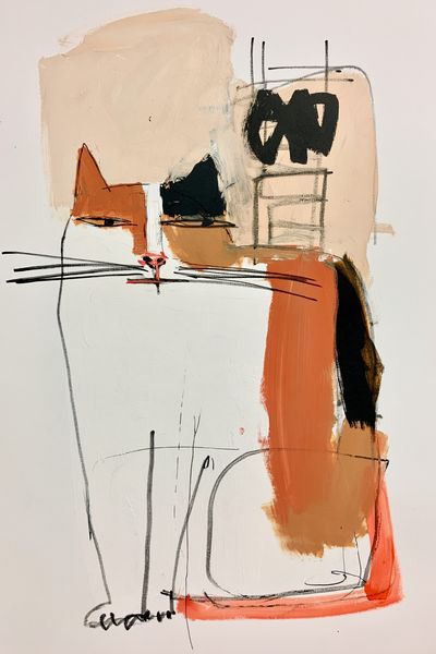 Abstract Cat Face Poster. poster