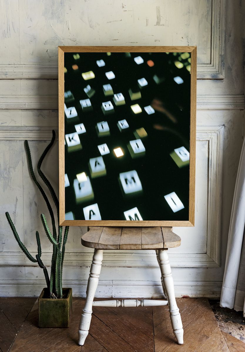 Abstract Light Grid Poster. room preview