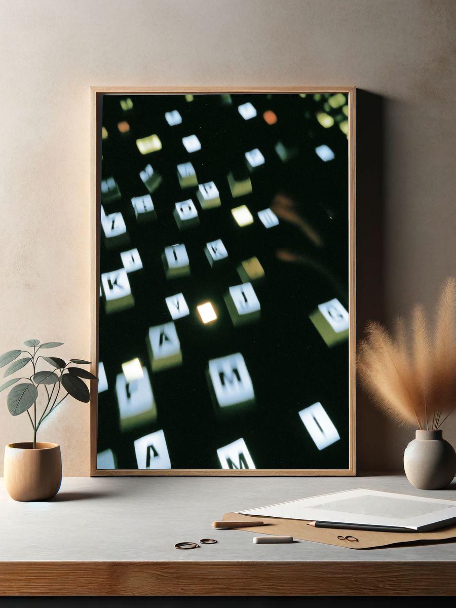 Abstract Light Grid Poster. — room view 2