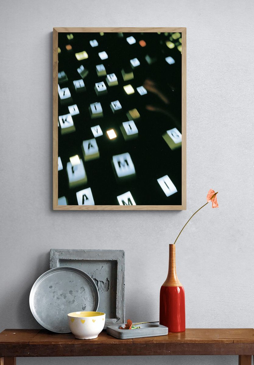 Abstract Light Grid Poster. — room view 3