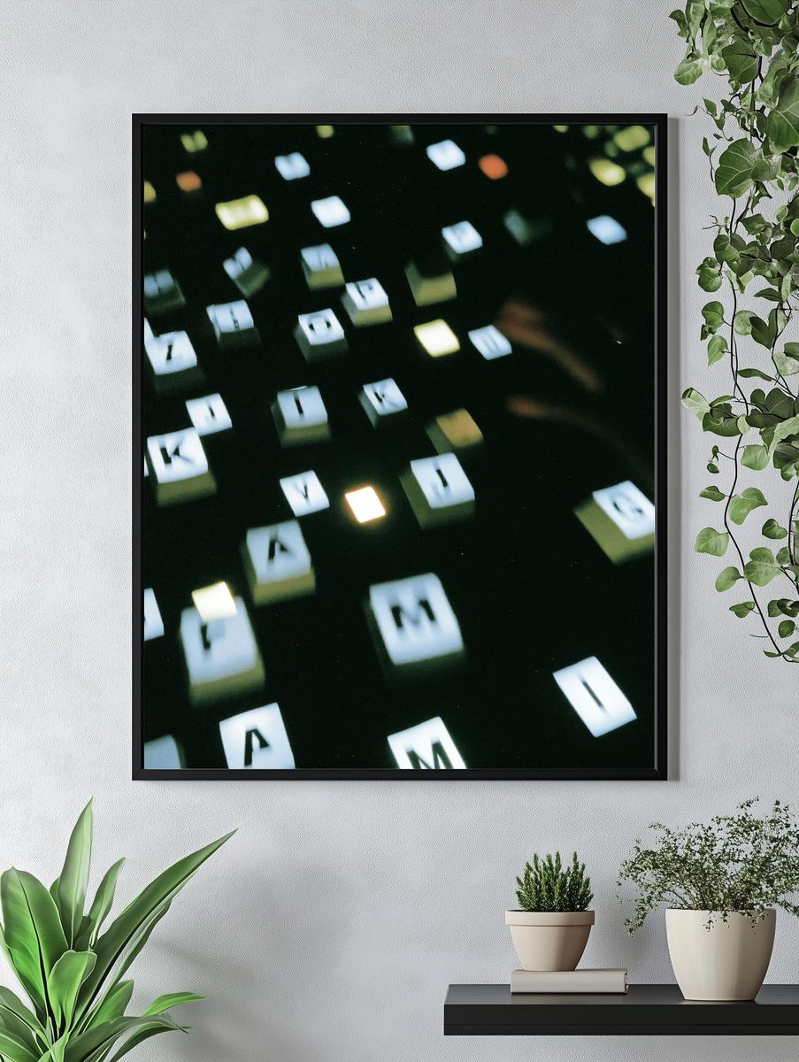 Abstract Light Grid Poster. — room view 4