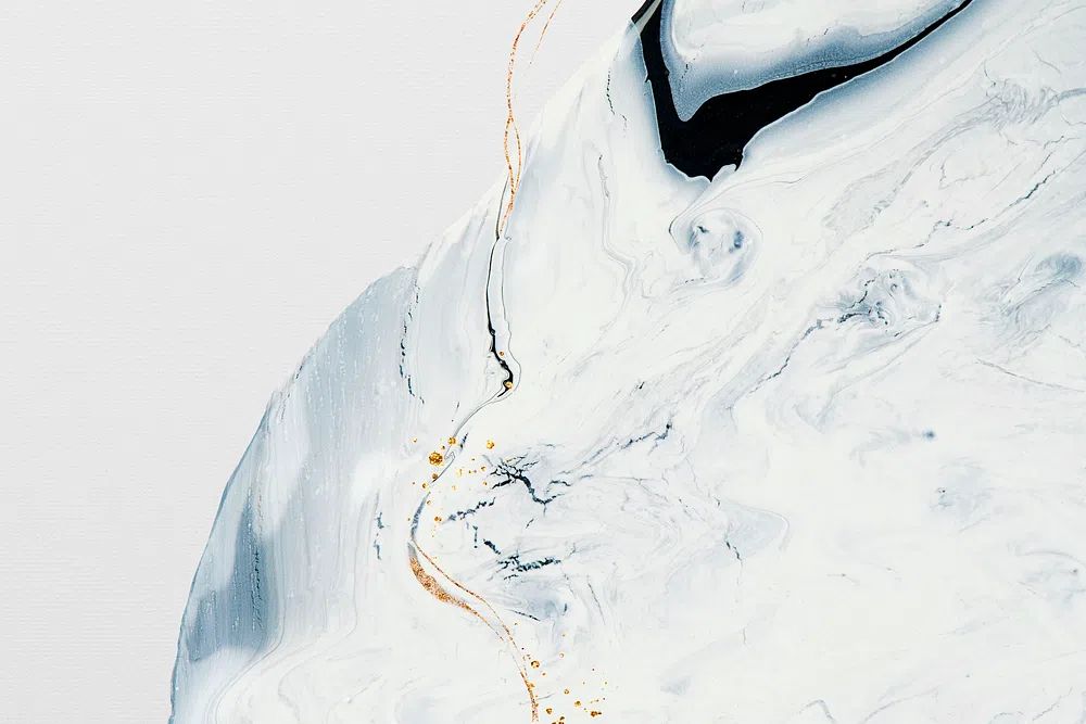 Abstract liquid marble white background. poster detail