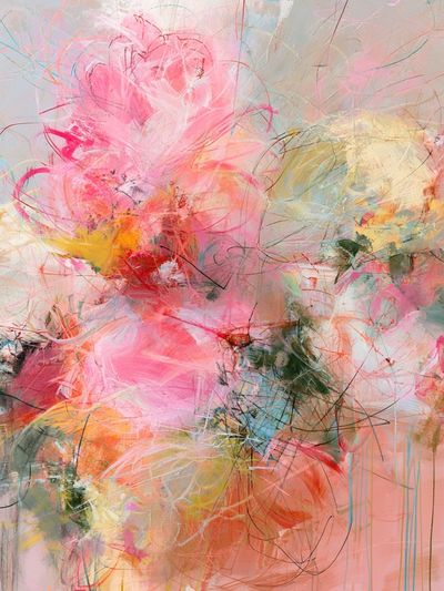 Blush Bloom Abstract Poster.