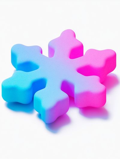 Neon Snowflake Abstract Poster.