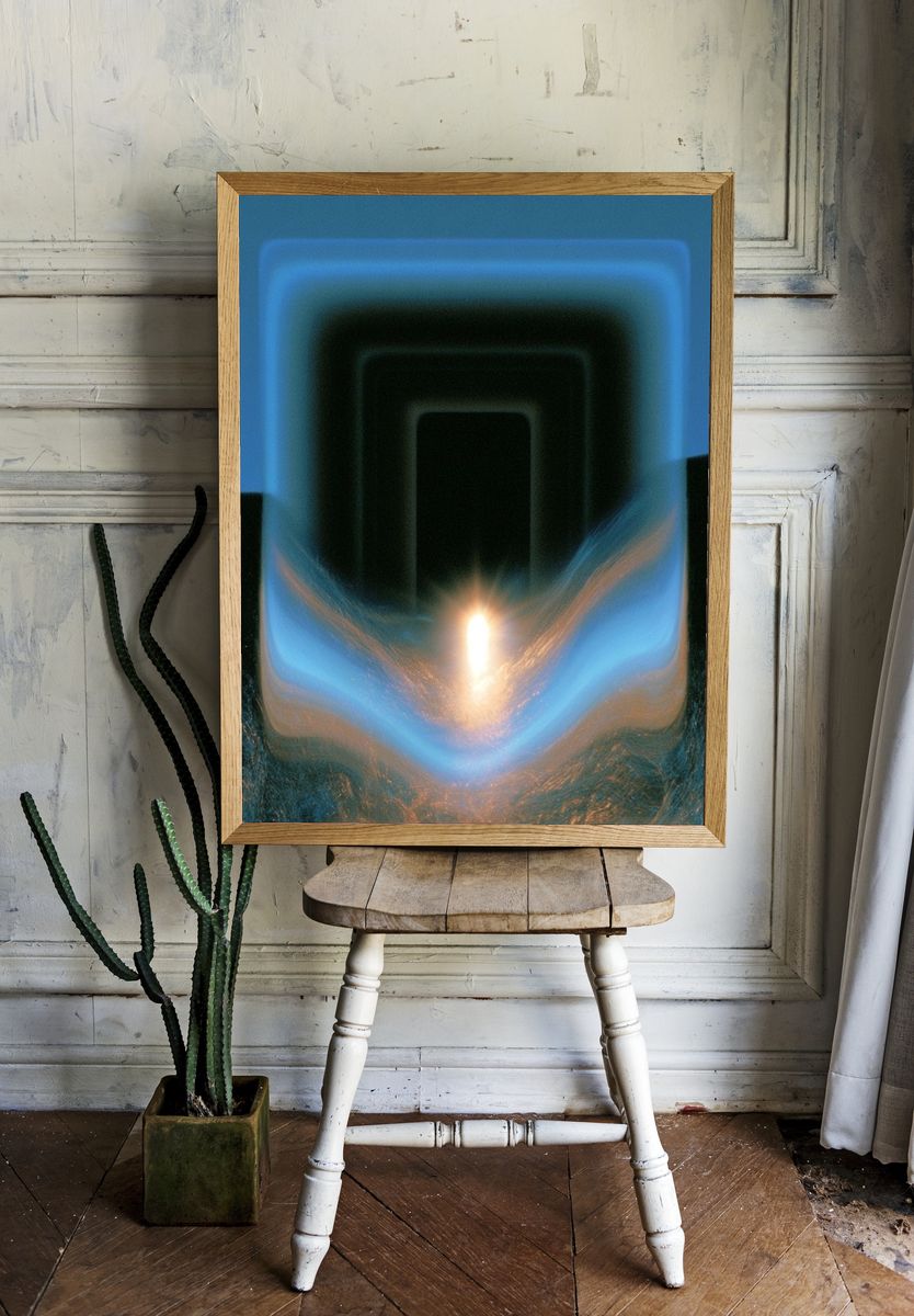 Neon Portal Abstract Poster. — room view 1