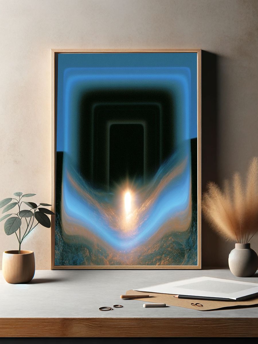 Neon Portal Abstract Poster. — room view 2