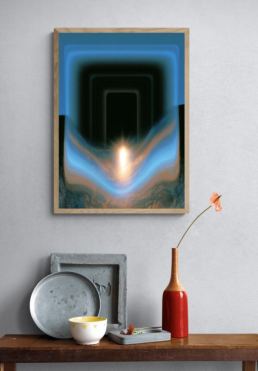 Neon Portal Abstract Poster. — room view 3