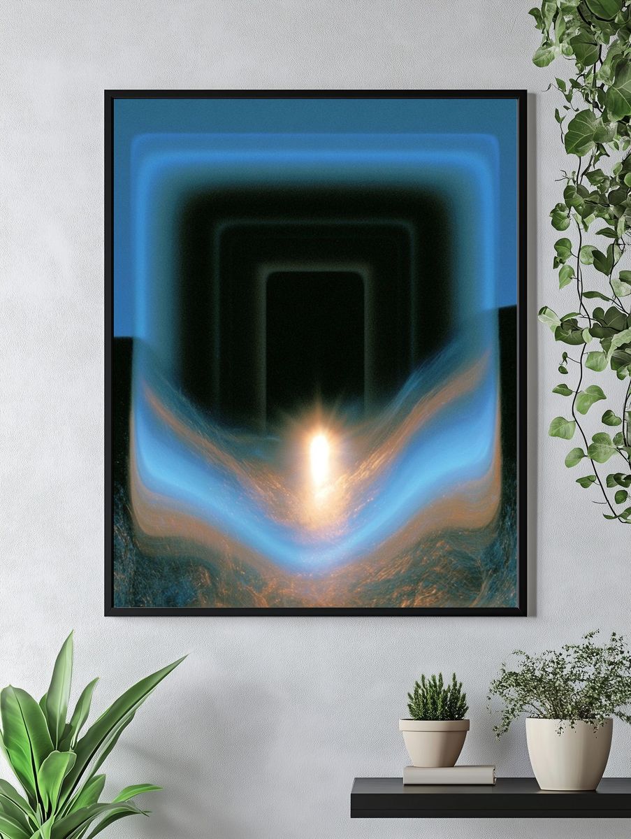 Neon Portal Abstract Poster. — room view 4