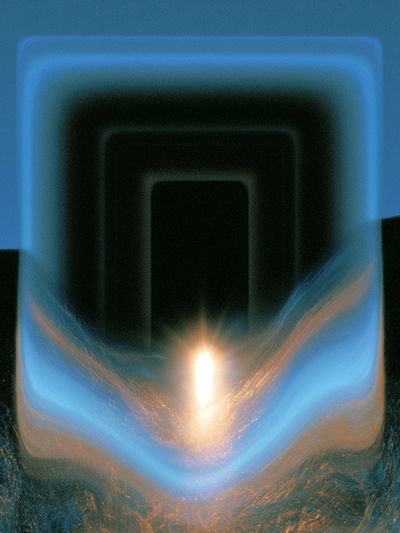 Neon Portal Abstract Poster. poster