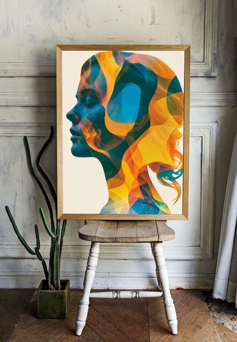 Abstract Woman Silhouette Poster. room preview