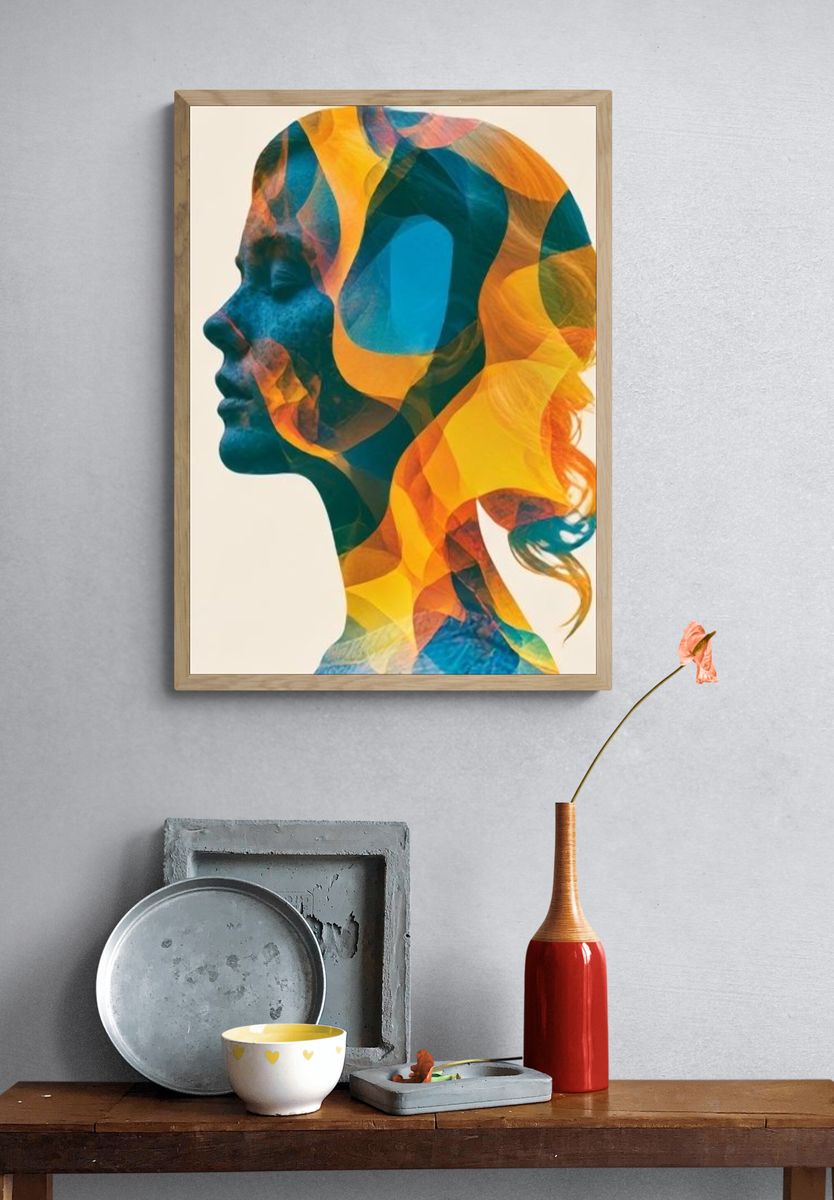 Abstract Woman Silhouette Poster. — room view 3