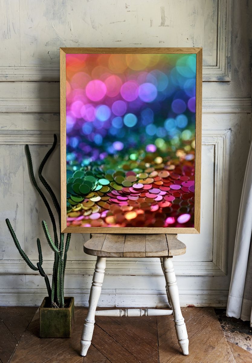 Rainbow Bokeh Abstract Poster. room preview