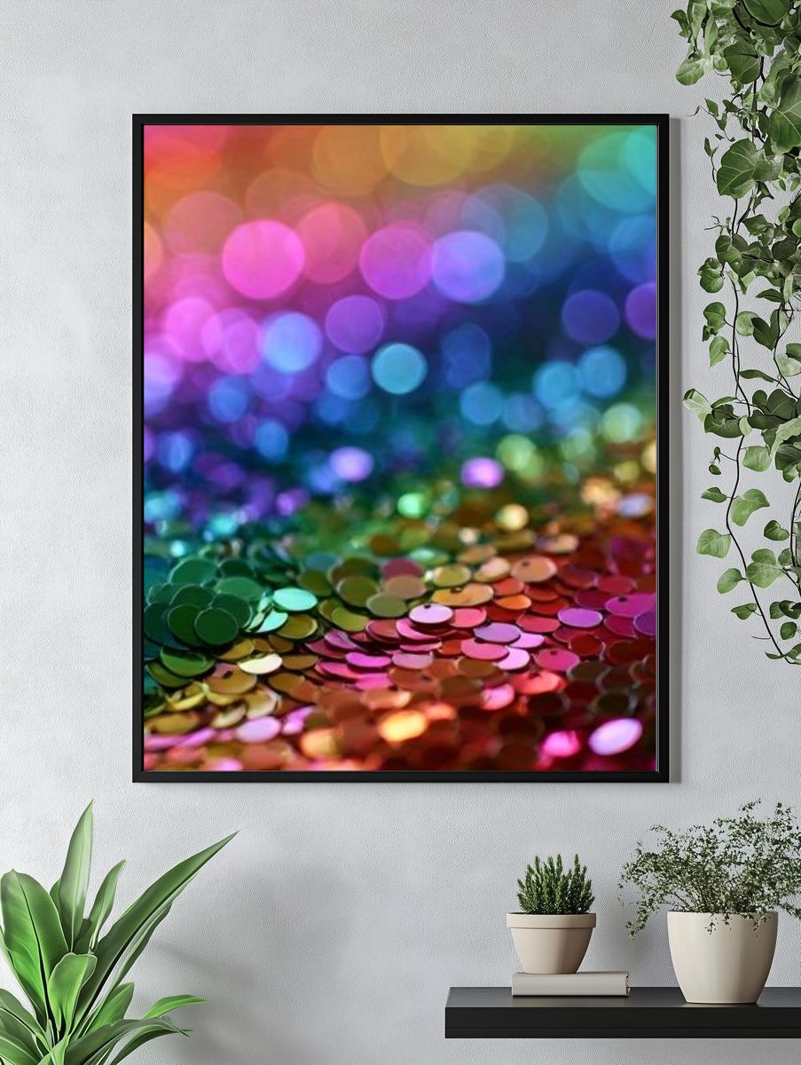 Rainbow Bokeh Abstract Poster. — room view 4