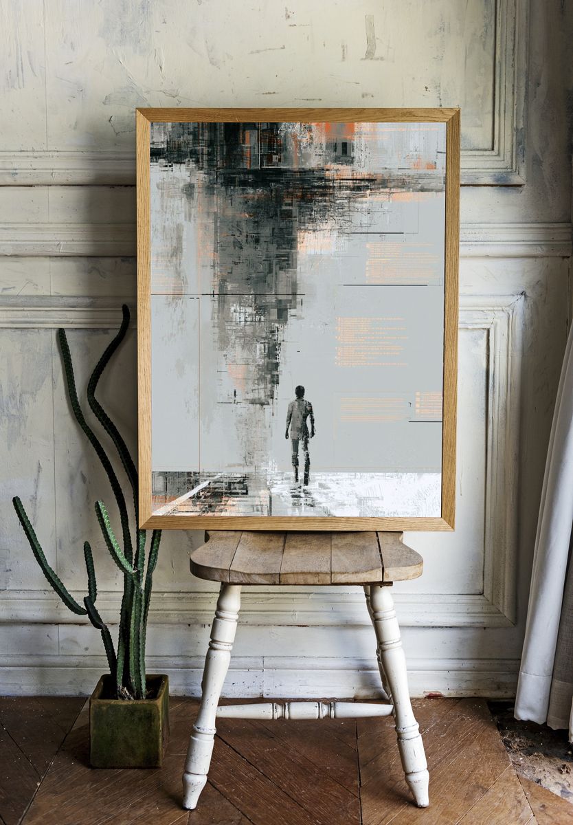 Solitary Figure Abstract Poster. — room view 1