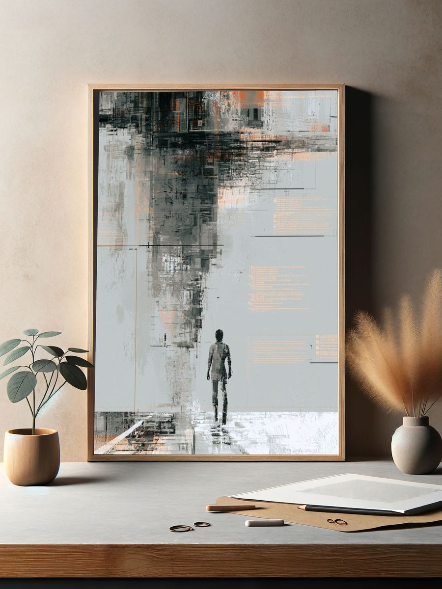 Solitary Figure Abstract Poster. — room view 2