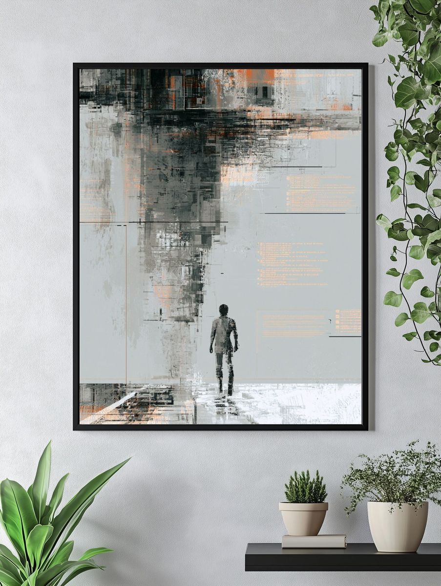 Solitary Figure Abstract Poster. — room view 4