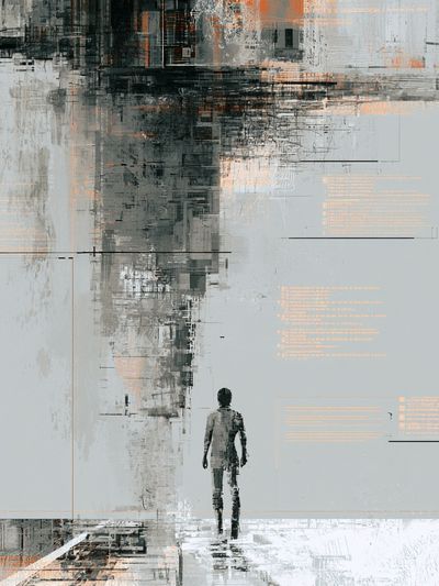 Solitary Figure Abstract Poster.