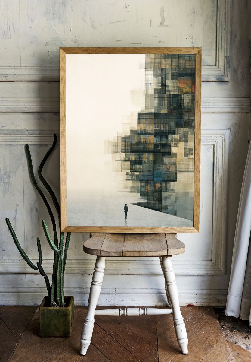 Abstract Cityscape — Fine-Art Print. room preview