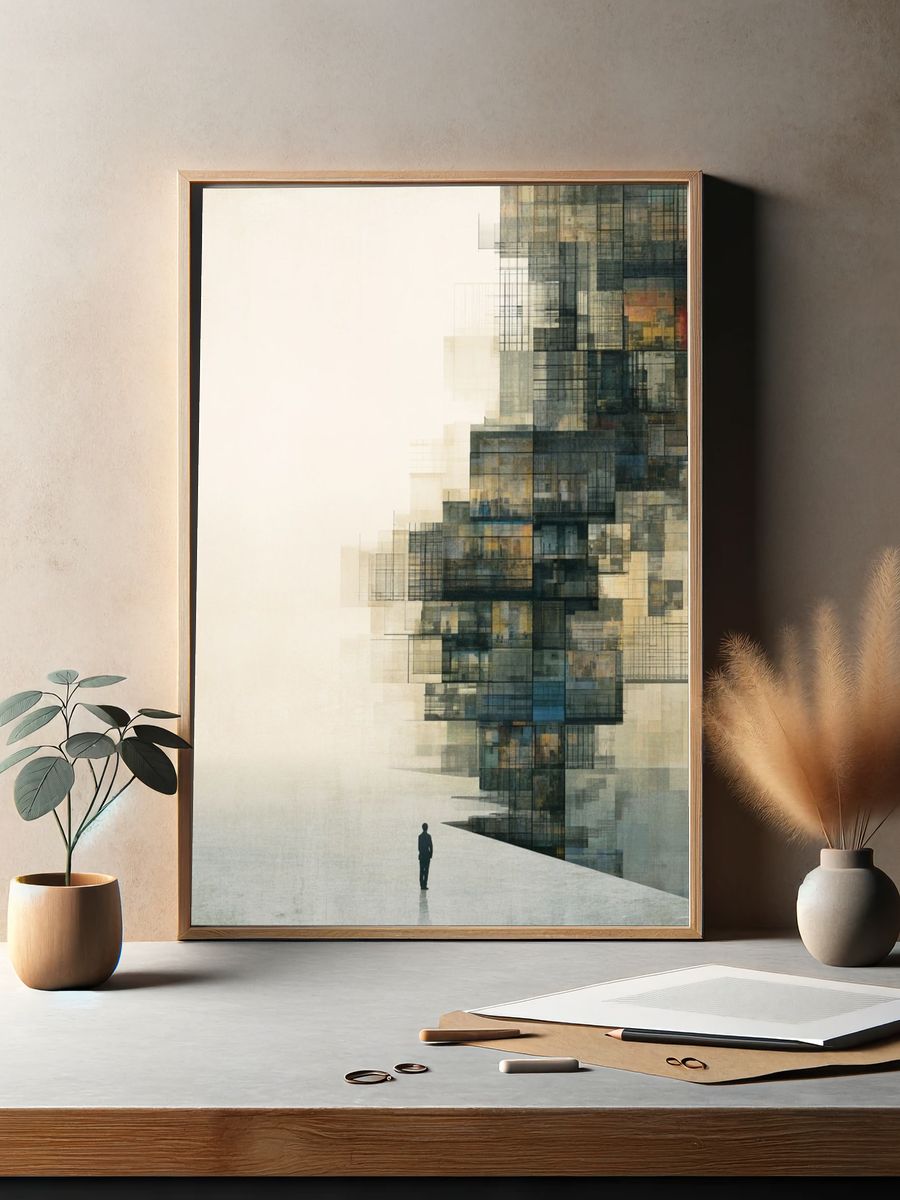 Abstract Cityscape — Fine-Art Print. — room view 2