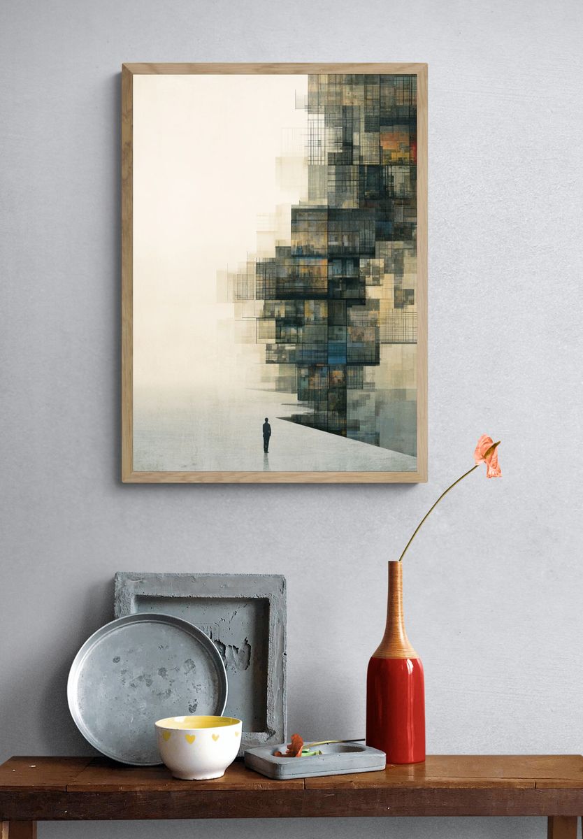Abstract Cityscape — Fine-Art Print. — room view 3