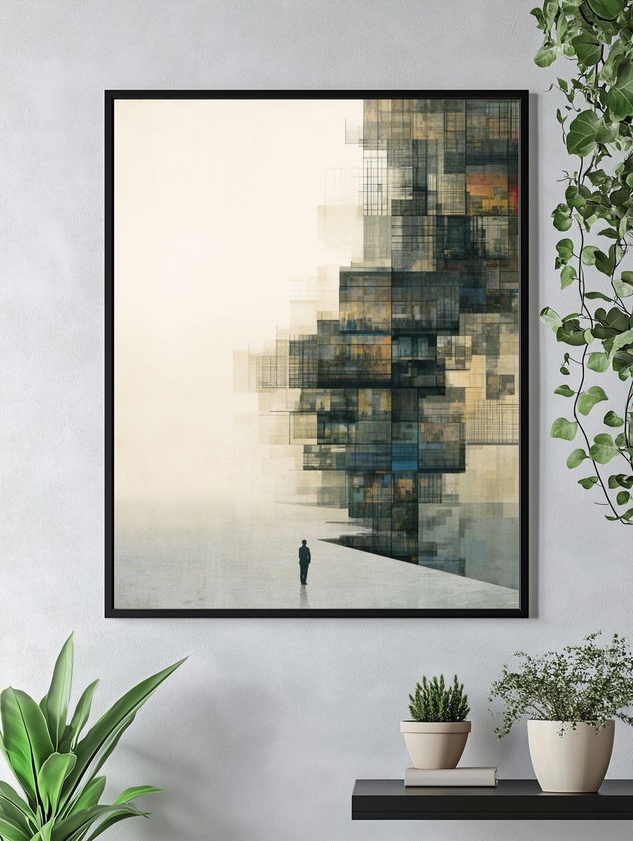 Abstract Cityscape — Fine-Art Print. — room view 4