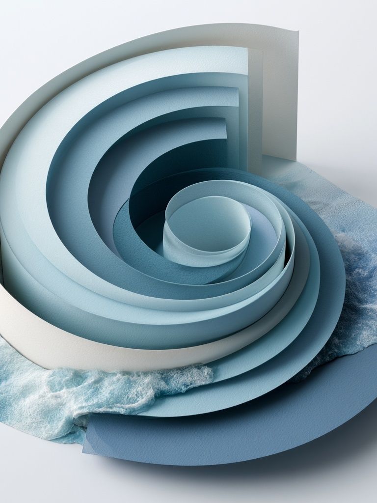 Ocean Spiral Abstract Poster. poster detail