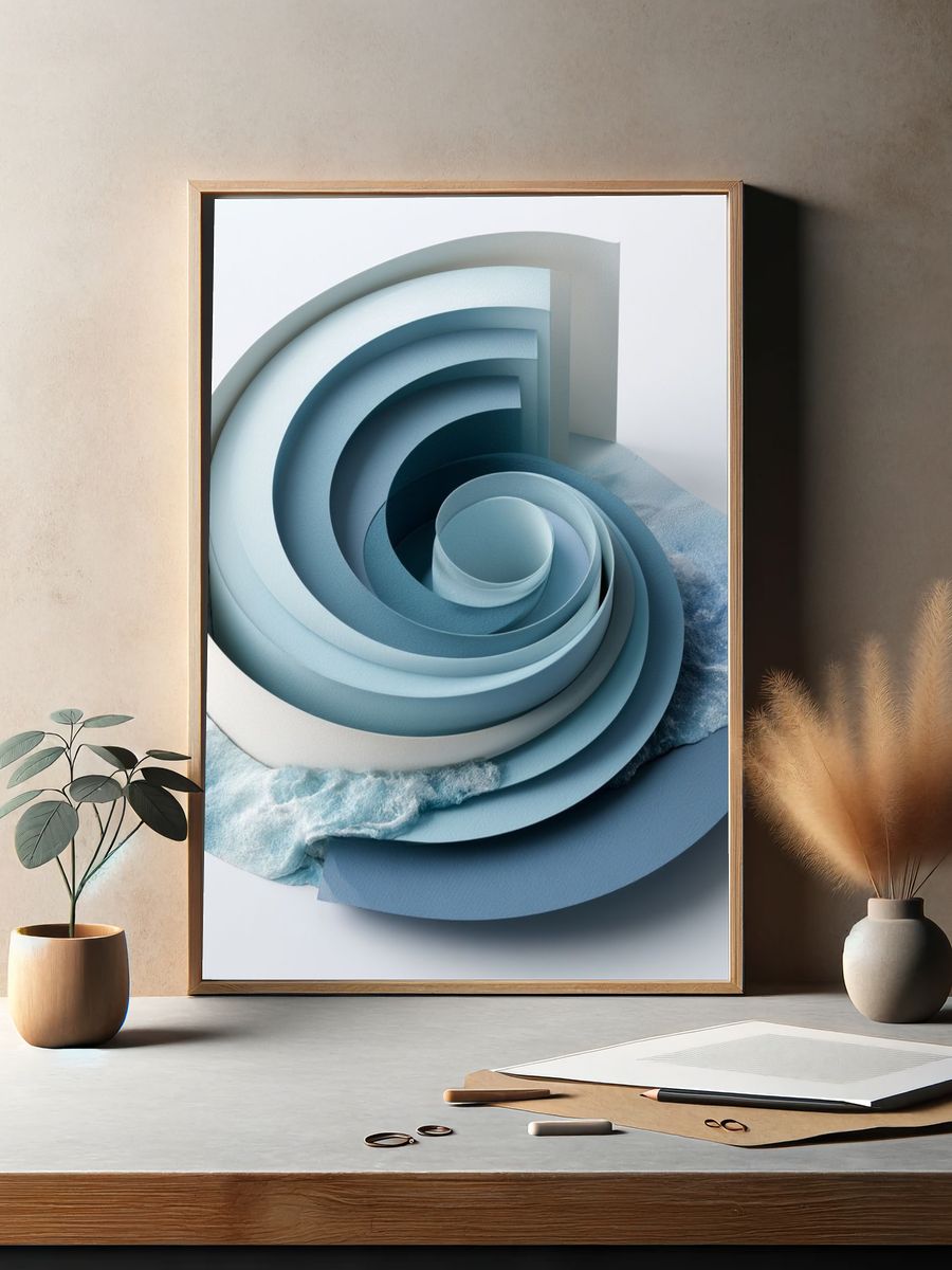 Ocean Spiral Abstract Poster. — room view 2
