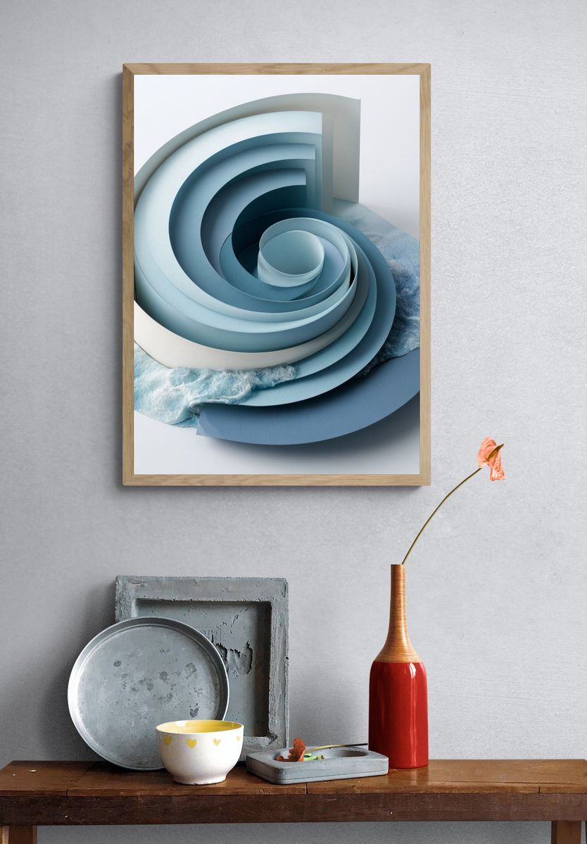 Ocean Spiral Abstract Poster. — room view 3
