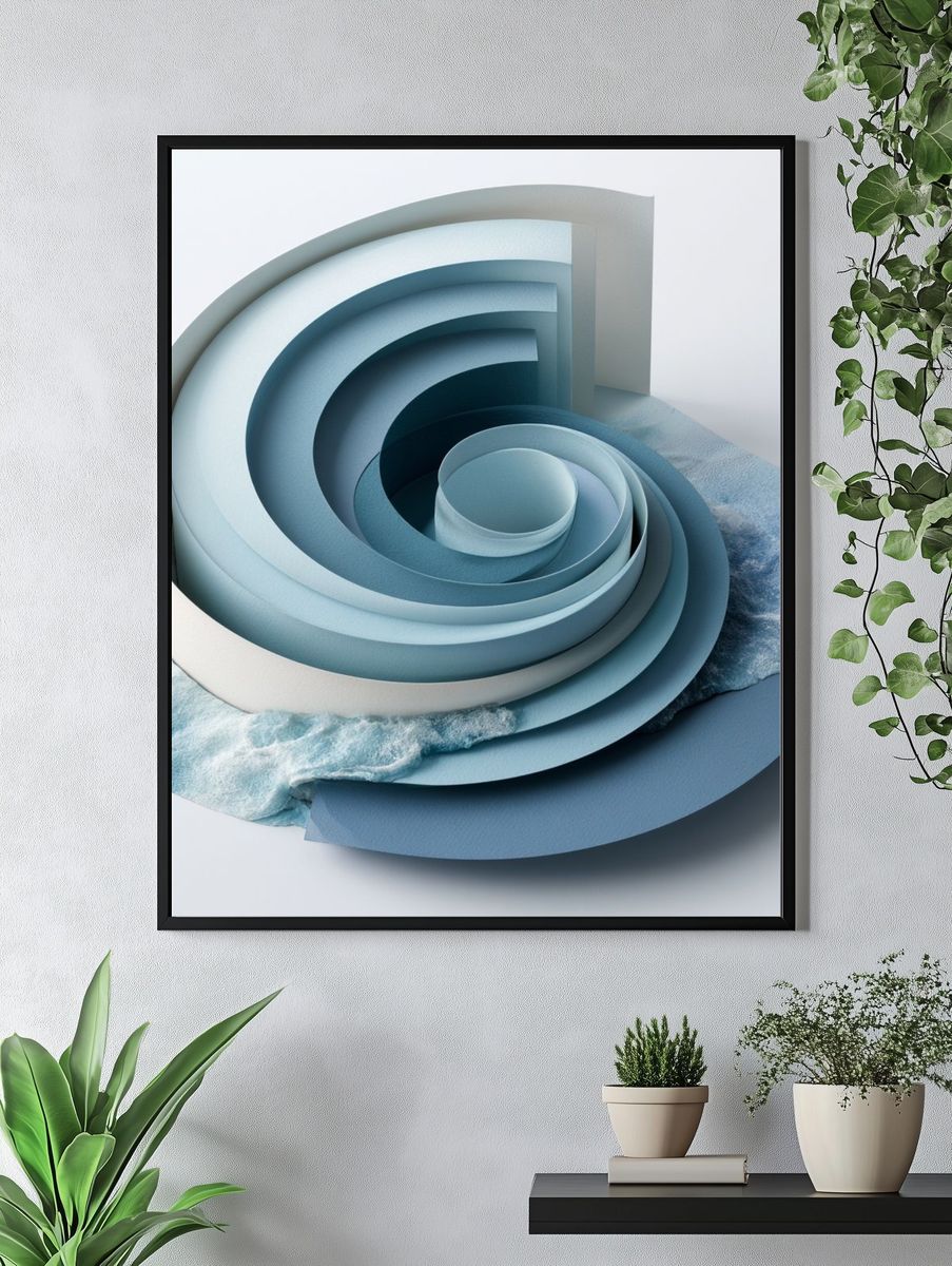 Ocean Spiral Abstract Poster. — room view 4