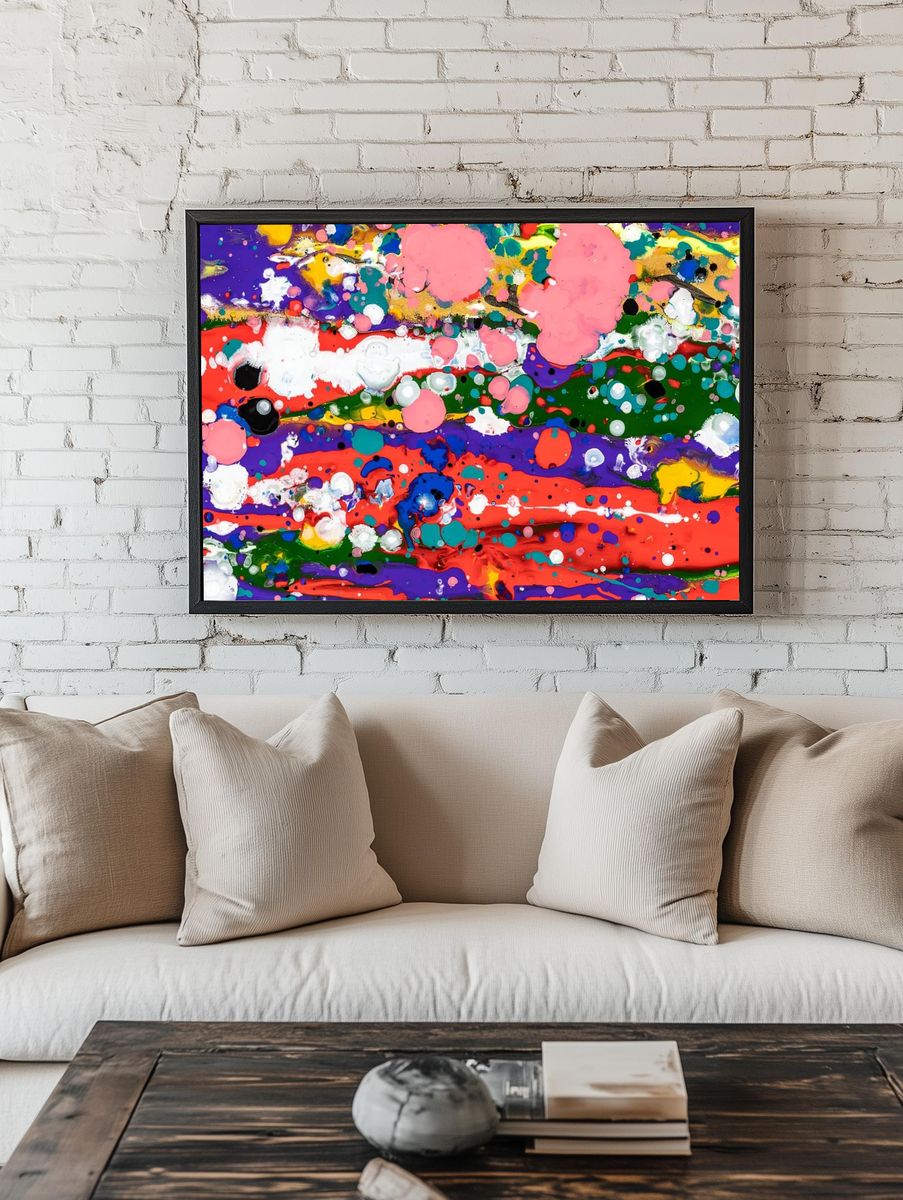 Colorful liquid marble background abstract. room preview