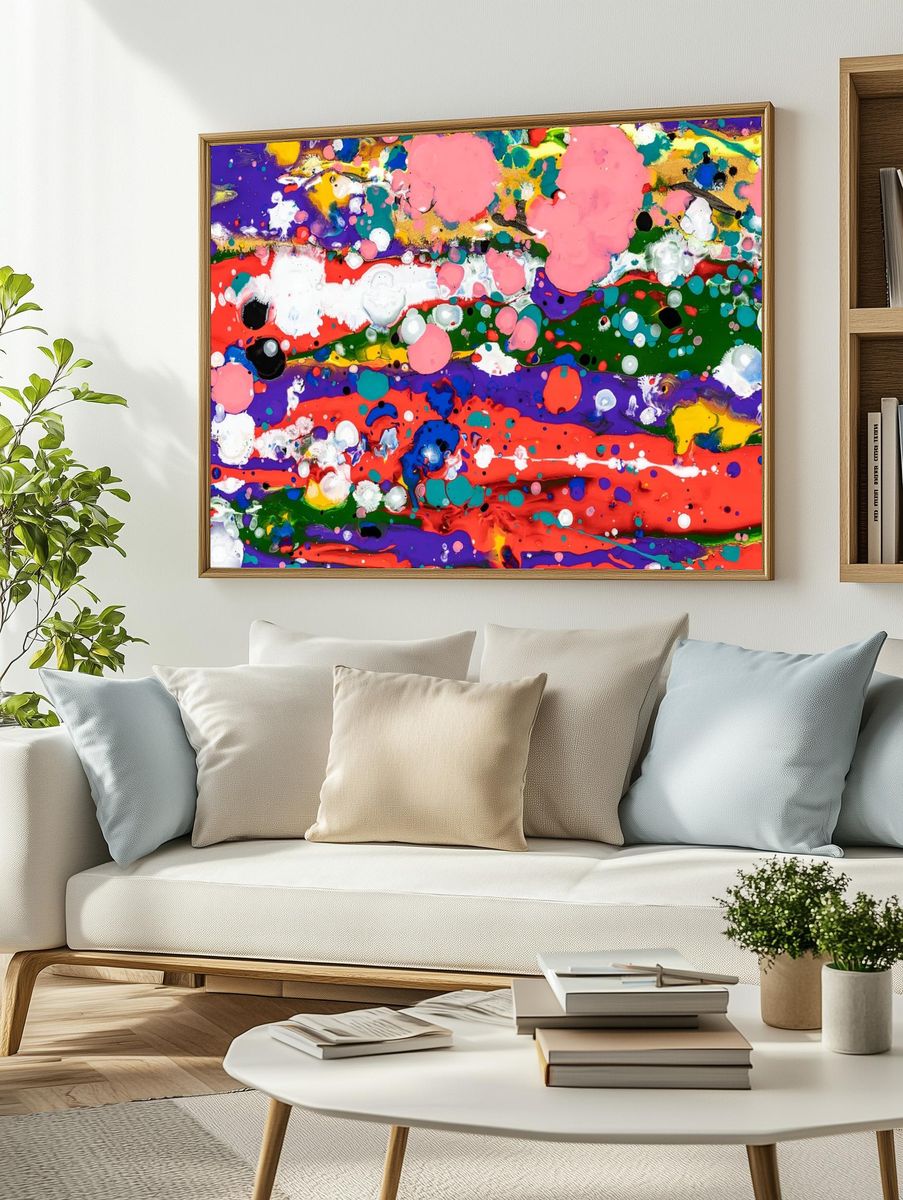 Colorful liquid marble background abstract. — room view 2