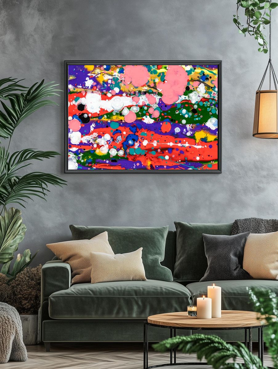 Colorful liquid marble background abstract. — room view 4
