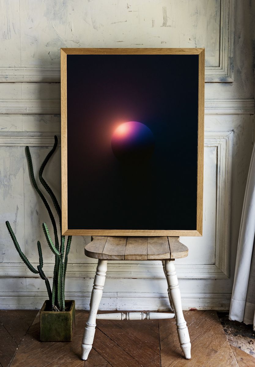 Neon Orb Abstract Poster. — room view 1