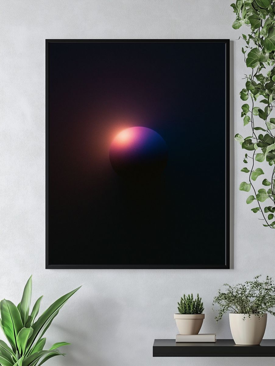 Neon Orb Abstract Poster. — room view 4