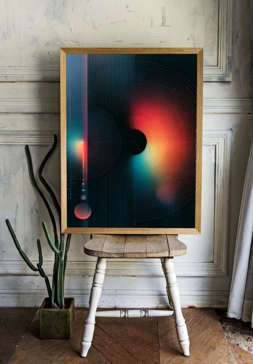 Neon Orbital Abstract Poster. room preview