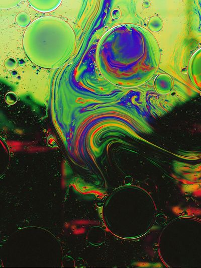 Neon Bubble Swirl Abstract Poster. poster