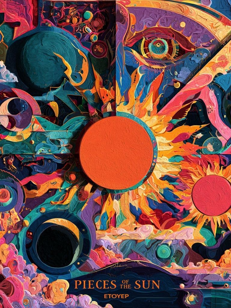 Pieces of the Sun Abstract Poster. poster detail