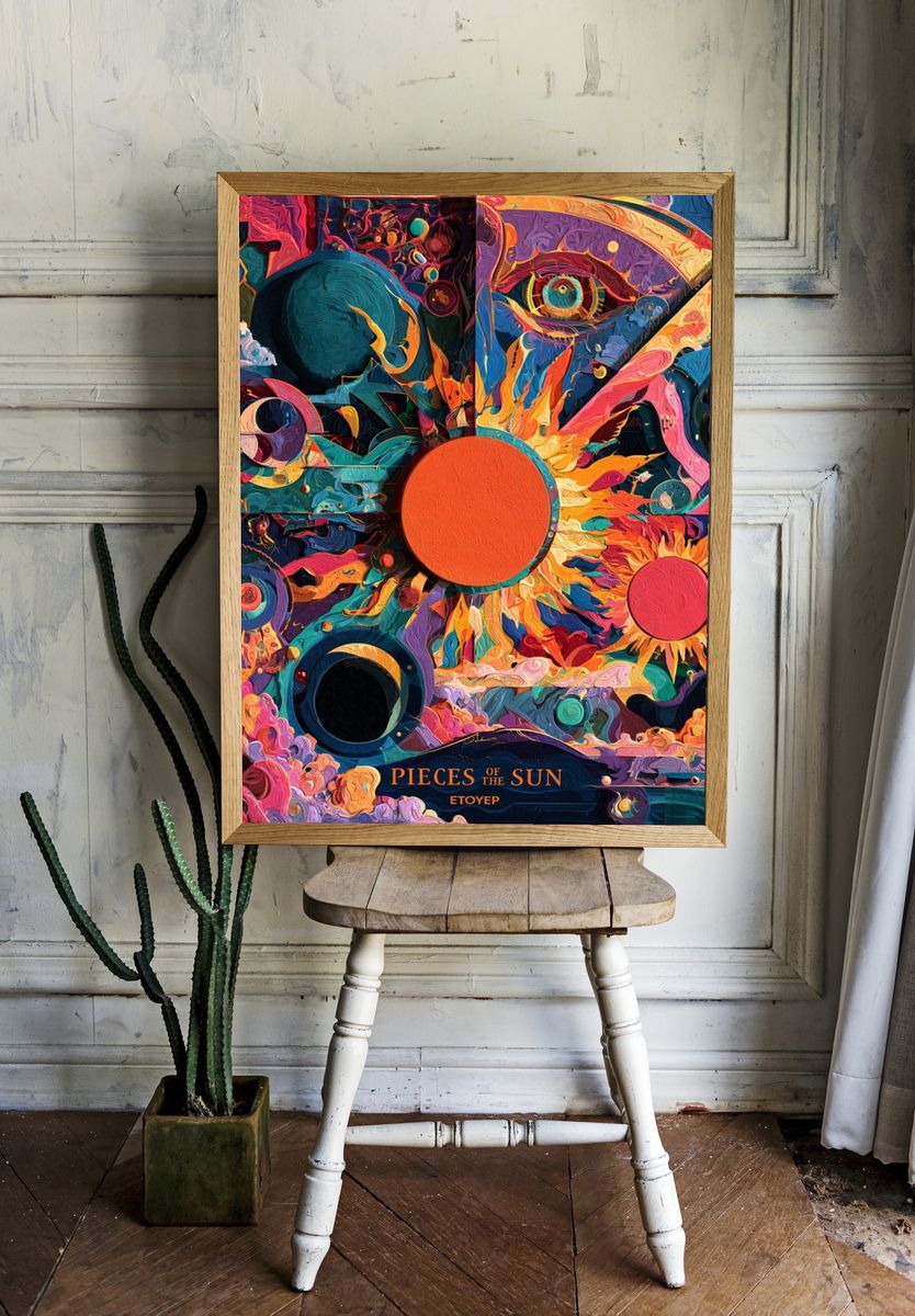Pieces of the Sun Abstract Poster. — room view 1