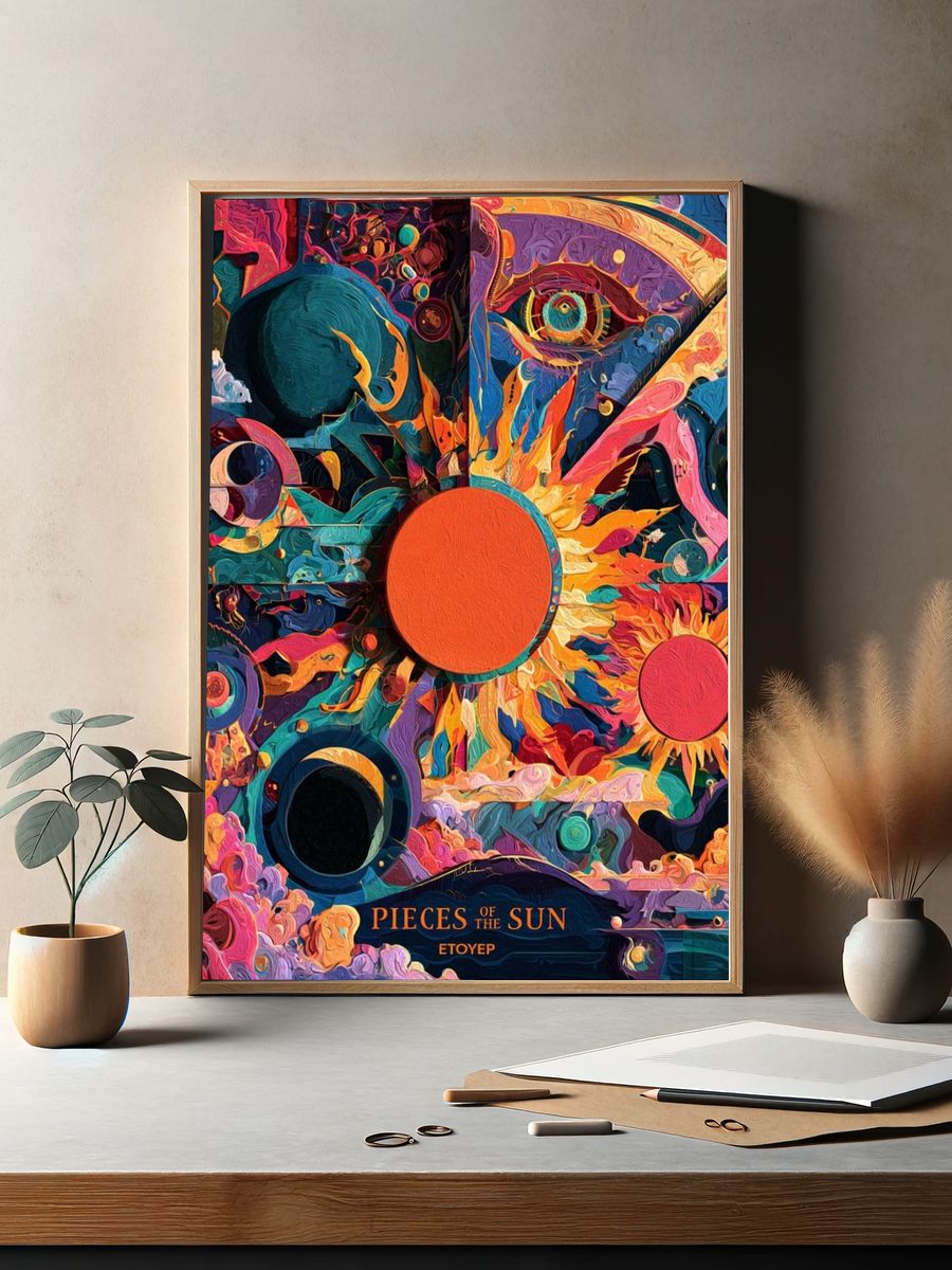 Pieces of the Sun Abstract Poster. — room view 2
